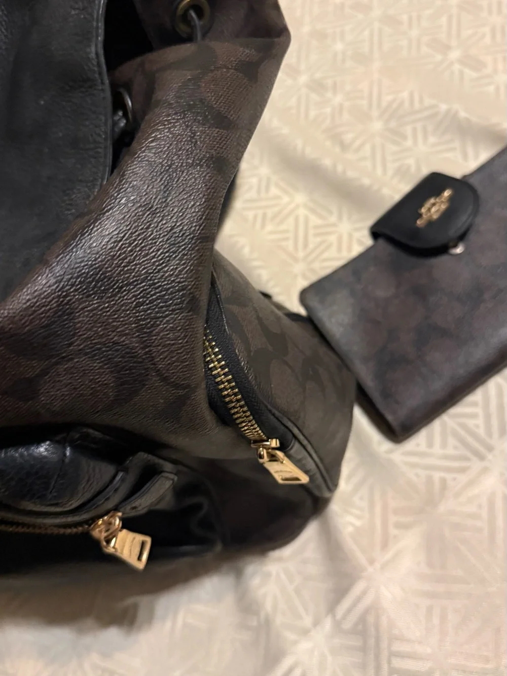 Coach Jordan Signature Canvas Backpack Brown/Black Leather | Style H2248-C7231